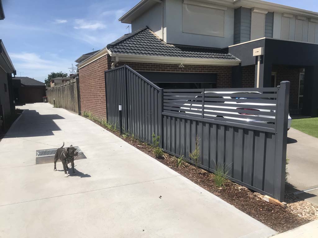 Colorbond with slats ironstone tullamarine