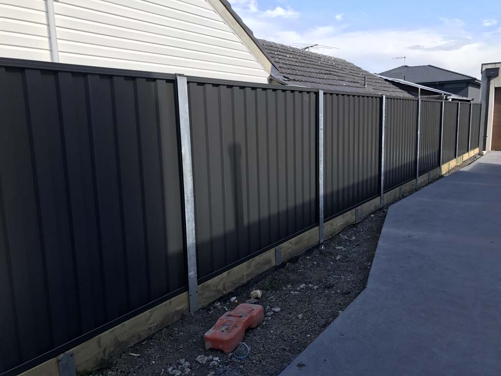 Colorbond installed into retaining wall sections monument reservoir