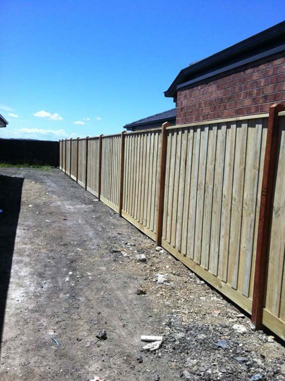 Paling capped exposed posts fence beveridge
