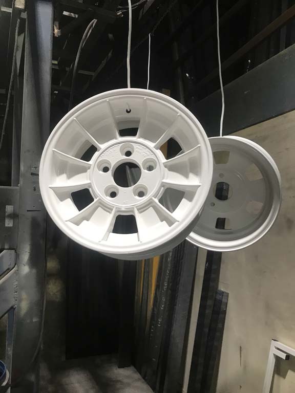 Powder coated rims white